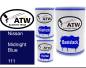 Preview: Nissan, Midnight Blue, 111: 500ml Lackdose + 500ml Klarlack + 250ml Härter - Set, von ATW Autoteile West.